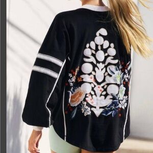 NWT Free People Movement Rugby Ready Logo Layer Pullover Sweatshirt